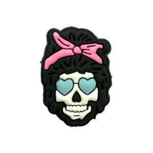 Croc Charm Girl Skull Hearts Rockabilly Punk Horror Halloween Goth Pin Up